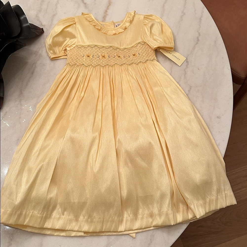 Laura Ashley Light Yellow Ruffled Dress